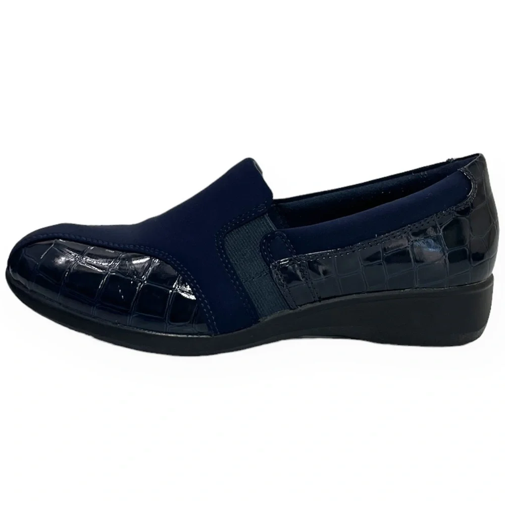 Clarks Comfort Slip On Gael Beam Loafers Navy Blue Size 8.5
